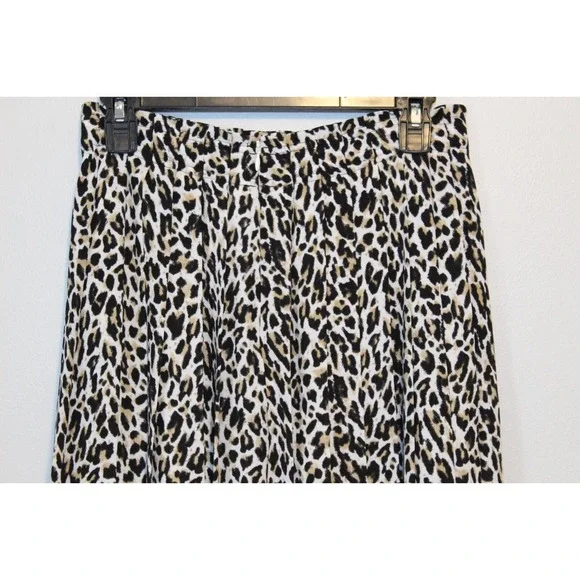 J. Crew Pleated Midi Skirt Leopard Print Tan Black AF925 Women's Size 4 H14544 - Picture 5 of 8